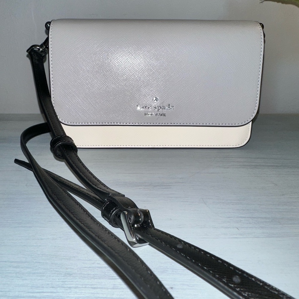 Kate Spade Black/White/Grey color block crossbody bag